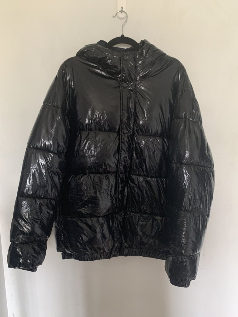 Zara Black Glossy Puffer Jacket Men’s M